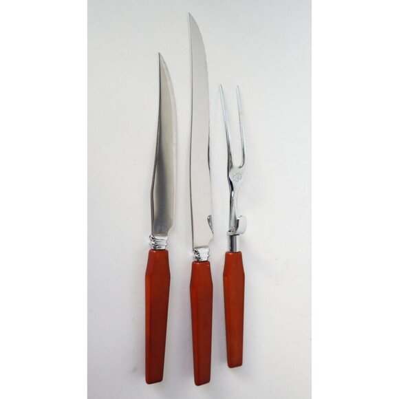 Vintage Glohill Bakelite Carving Set - Picture 3 of 4